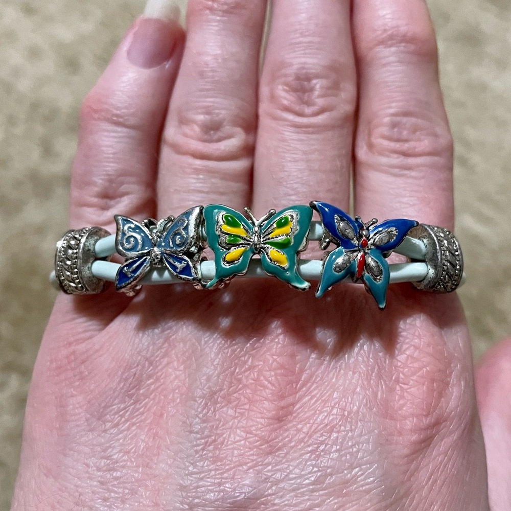 Teal Butterfly Charm Bracelet